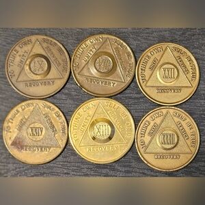 Gold Toned Brass Recovery Medallions Later Year Recognition